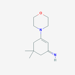 molecular formula C12H20N2O B13070937 5,5-Dimethyl-3-morpholin-4-yl-cyclohex-2-enylideneamine 