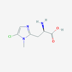 molecular formula C7H10ClN3O2 B13070951 (2R)-2-amino-3-(5-chloro-1-methyl-1H-imidazol-2-yl)propanoic acid 