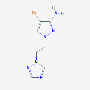 molecular formula C7H9BrN6 B13070959 4-Bromo-1-[2-(1H-1,2,4-triazol-1-yl)ethyl]-1H-pyrazol-3-amine 