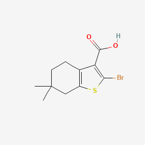 molecular formula C11H13BrO2S B13070986 2-Bromo-6,6-dimethyl-4,5,6,7-tetrahydro-1-benzothiophene-3-carboxylic acid 