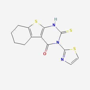 5-Sulfanyl-4-(1,3-thiazol-2-yl)-8-thia-4,6-diazatricyclo[7.4.0.0,2,7]trideca-1(9),2(7),5-trien-3-one