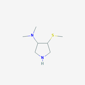 molecular formula C7H16N2S B13071094 N,N-dimethyl-4-(methylsulfanyl)pyrrolidin-3-amine 