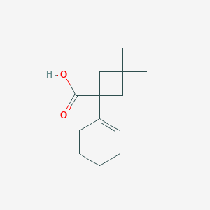 molecular formula C13H20O2 B13071134 1-(Cyclohex-1-en-1-yl)-3,3-dimethylcyclobutane-1-carboxylic acid 