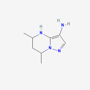 molecular formula C8H14N4 B13071162 5,7-Dimethyl-4H,5H,6H,7H-pyrazolo[1,5-a]pyrimidin-3-amine 