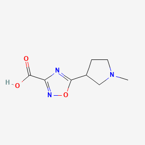 molecular formula C8H11N3O3 B13071165 5-(1-Methylpyrrolidin-3-yl)-1,2,4-oxadiazole-3-carboxylic acid 