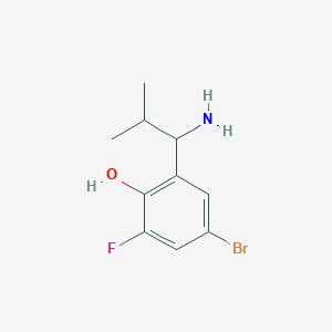 molecular formula C10H13BrFNO B13071188 2-(1-Amino-2-methylpropyl)-4-bromo-6-fluorophenol 