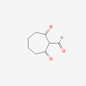 molecular formula C8H10O3 B13071195 2,7-Dioxocycloheptane-1-carbaldehyde 