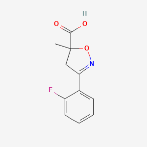 B1307120 3-(2-Fluoro-phenyl)-5-methyl-4,5-dihydro-isoxazole-5-carboxylic acid CAS No. 878427-02-2