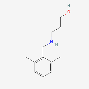 molecular formula C12H19NO B13071201 3-{[(2,6-Dimethylphenyl)methyl]amino}propan-1-ol 