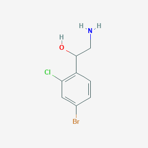 molecular formula C8H9BrClNO B13071203 2-Amino-1-(4-bromo-2-chlorophenyl)ethan-1-ol 