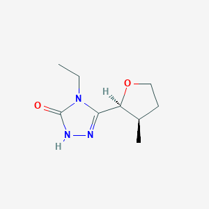 molecular formula C9H15N3O2 B13071233 4-Ethyl-3-[(2S,3R)-3-methyloxolan-2-yl]-4,5-dihydro-1H-1,2,4-triazol-5-one 