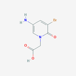 molecular formula C7H7BrN2O3 B13071252 2-(5-Amino-3-bromo-2-oxo-1,2-dihydropyridin-1-yl)acetic acid 