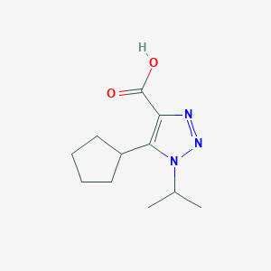 molecular formula C11H17N3O2 B13071286 5-Cyclopentyl-1-(propan-2-yl)-1H-1,2,3-triazole-4-carboxylic acid 