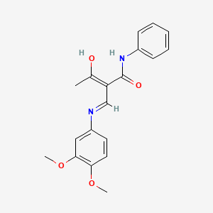 (2E)-2-{[(3,4-dimethoxyphenyl)amino]methylidene}-3-oxo-N-phenylbutanamide