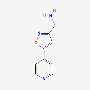 molecular formula C9H9N3O B13071336 [5-(Pyridin-4-YL)-1,2-oxazol-3-YL]methanamine 