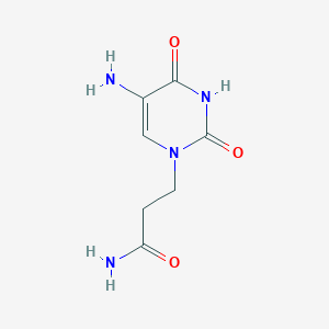 molecular formula C7H10N4O3 B13071349 3-(5-Amino-2,4-dioxo-1,2,3,4-tetrahydropyrimidin-1-yl)propanamide 