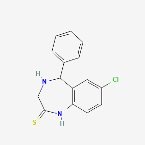 molecular formula C15H13ClN2S B13071366 7-Chloro-5-phenyl-1,3,4,5-tetrahydro-2H-benzo[e][1,4]diazepine-2-thione 