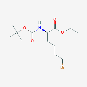 molecular formula C13H24BrNO4 B13071383 Ethyl (R)-6-bromo-2-((tert-butoxycarbonyl)amino)hexanoate 