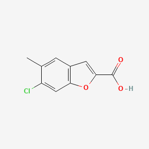 molecular formula C10H7ClO3 B13071412 6-Chloro-5-methylbenzofuran-2-carboxylic acid 