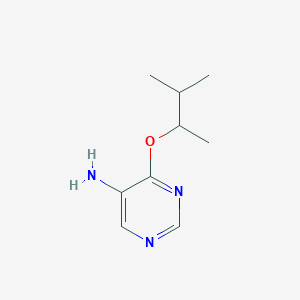 molecular formula C9H15N3O B13071433 4-[(3-Methylbutan-2-yl)oxy]pyrimidin-5-amine 