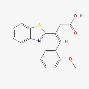 molecular formula C18H15NO3S B13071461 (Z)-3-(1,3-benzothiazol-2-yl)-4-(2-methoxyphenyl)but-3-enoic acid 