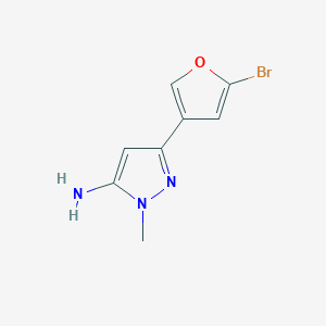 molecular formula C8H8BrN3O B13071472 3-(5-Bromofuran-3-yl)-1-methyl-1H-pyrazol-5-amine 