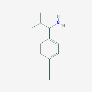 molecular formula C14H23N B13071479 1-(4-Tert-butylphenyl)-2-methylpropan-1-amine CAS No. 863668-05-7