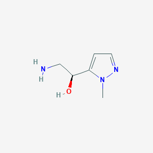 molecular formula C6H11N3O B13071500 (1S)-2-Amino-1-(1-methyl-1H-pyrazol-5-yl)ethan-1-ol 