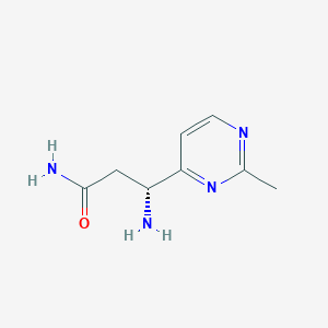 molecular formula C8H12N4O B13071527 (3R)-3-amino-3-(2-methylpyrimidin-4-yl)propanamide 