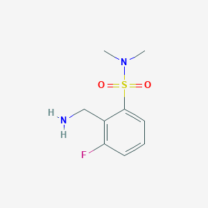 molecular formula C9H13FN2O2S B13071546 2-(Aminomethyl)-3-fluoro-N,N-dimethylbenzene-1-sulfonamide 