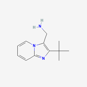 molecular formula C12H17N3 B13071561 (2-Tert-butylimidazo[1,2-A]pyridin-3-YL)methanamine 