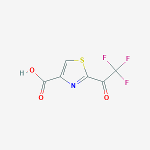 molecular formula C6H2F3NO3S B13071566 2-(Trifluoroacetyl)-1,3-thiazole-4-carboxylic acid 