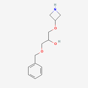 molecular formula C13H19NO3 B13071567 1-(Azetidin-3-yloxy)-3-(benzyloxy)propan-2-ol 