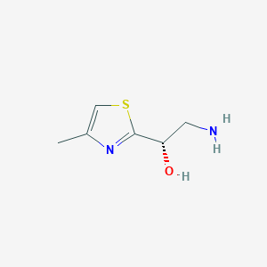 molecular formula C6H10N2OS B13071568 (1S)-2-Amino-1-(4-methyl-1,3-thiazol-2-yl)ethan-1-ol 