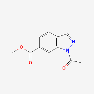 molecular formula C11H10N2O3 B13071573 1H-Indazole-6-carboxylic acid, 1-acetyl-, methyl ester 