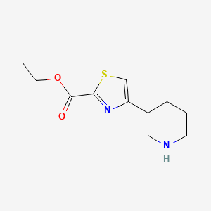 molecular formula C11H16N2O2S B13071581 Ethyl 4-(piperidin-3-yl)-1,3-thiazole-2-carboxylate 