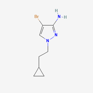 molecular formula C8H12BrN3 B13071617 4-bromo-1-(2-cyclopropylethyl)-1H-pyrazol-3-amine 