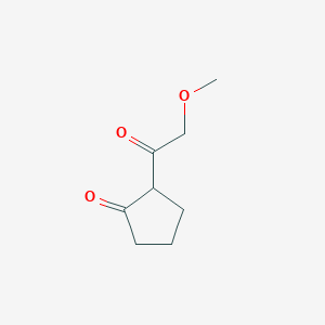 molecular formula C8H12O3 B13071627 2-(2-Methoxyacetyl)cyclopentan-1-one 