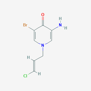 molecular formula C8H8BrClN2O B13071638 3-Amino-5-bromo-1-(3-chloroprop-2-en-1-yl)-1,4-dihydropyridin-4-one 