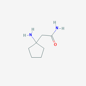 molecular formula C7H14N2O B13071662 2-(1-Aminocyclopentyl)acetamide 