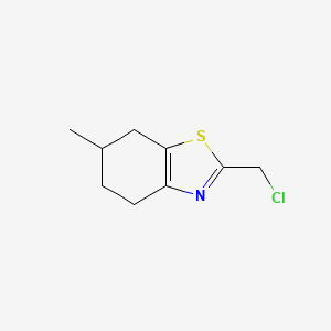 molecular formula C9H12ClNS B13071701 2-(Chloromethyl)-6-methyl-4,5,6,7-tetrahydro-1,3-benzothiazole 