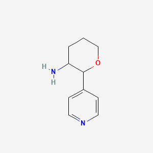 molecular formula C10H14N2O B13071726 2-(Pyridin-4-yl)oxan-3-amine 