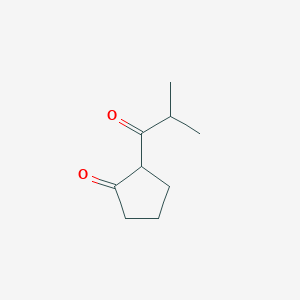 molecular formula C9H14O2 B13071727 2-(2-Methylpropanoyl)cyclopentan-1-one CAS No. 59210-11-6