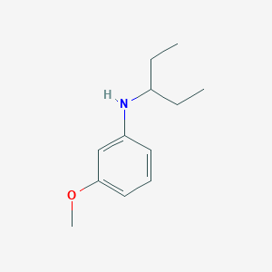 molecular formula C12H19NO B13071732 3-Methoxy-N-(pentan-3-YL)aniline 