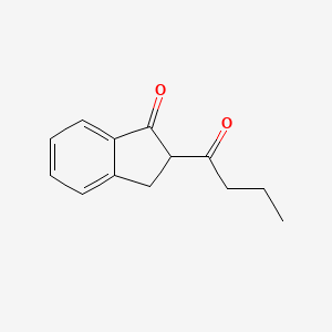 molecular formula C13H14O2 B13071733 2-Butanoyl-2,3-dihydro-1H-inden-1-one 