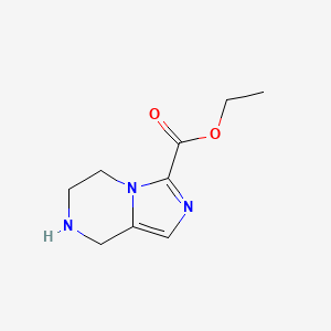 molecular formula C9H13N3O2 B13071736 Ethyl 5H,6H,7H,8H-imidazo[1,5-a]pyrazine-3-carboxylate 