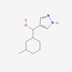 molecular formula C11H18N2O B13071777 (3-Methylcyclohexyl)(1H-pyrazol-4-yl)methanol 