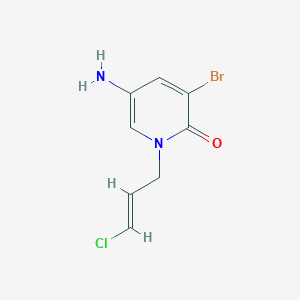 molecular formula C8H8BrClN2O B13071813 5-Amino-3-bromo-1-(3-chloroprop-2-en-1-yl)-1,2-dihydropyridin-2-one 