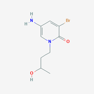 molecular formula C9H13BrN2O2 B13071826 5-Amino-3-bromo-1-(3-hydroxybutyl)-1,2-dihydropyridin-2-one 