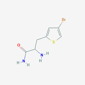 molecular formula C7H9BrN2OS B13071838 2-Amino-3-(4-bromothiophen-2-yl)propanamide 